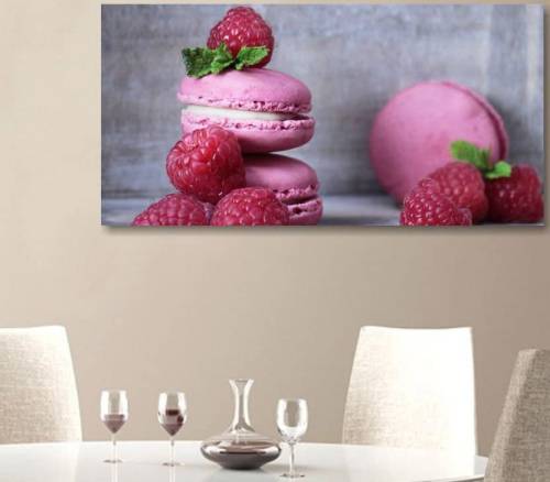 Quadro Lc Italia con macarons e lamponi