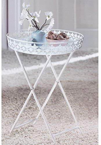 Tavolino Rotondo Shabby Chic Con Vassoio 2