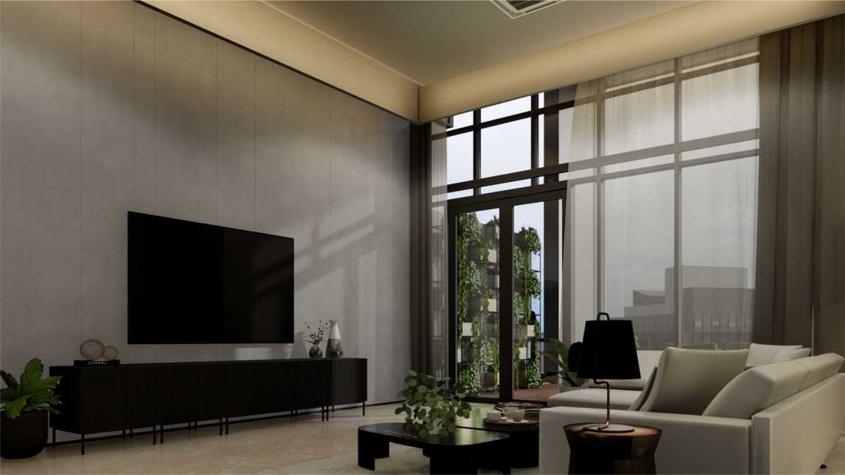 Foto inspirasi ide desain apartemen industrial Pt-modula-interior-st-moritz oleh PT. MODULA di Arsitag