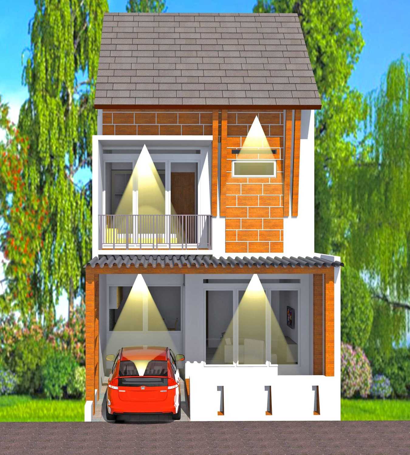 Smarchdesign12 Rumah 2,5 Lantai Karawaci, Kota Tangerang, Banten, Indonesia Karawaci, Kota Tangerang, Banten, Indonesia Front View Rendering Tropis 38670