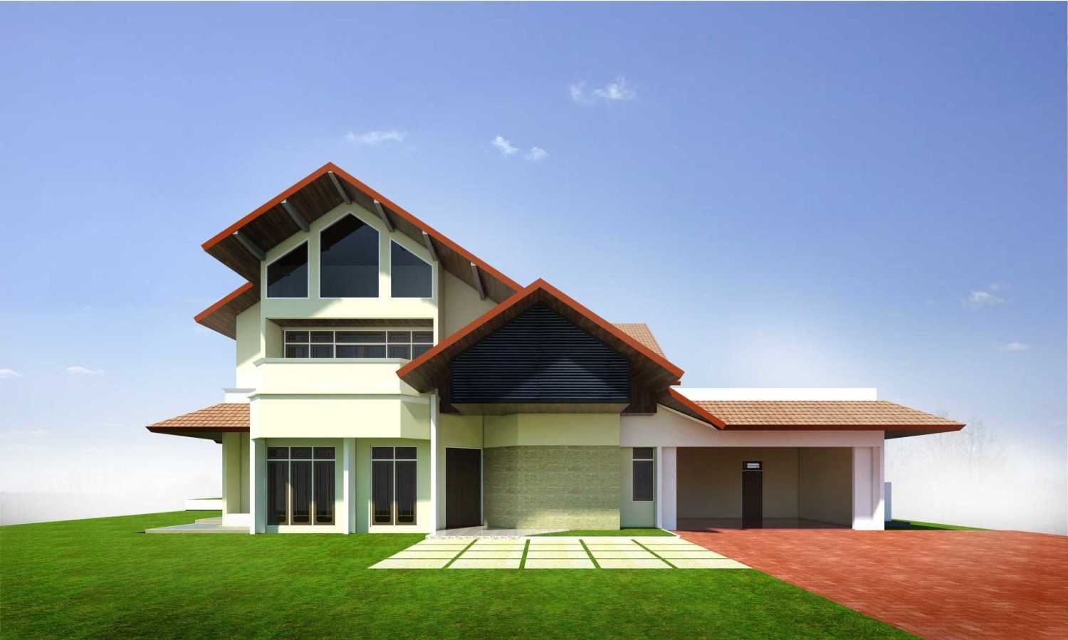 Cnd Architect Roof House  Jambi, Kota Jambi, Jambi, Indonesia Jambi, Kota Jambi, Jambi, Indonesia Front View Rendering Contemporary 39770