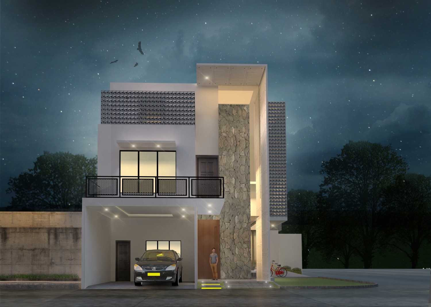 Anantara Rumah Dua Satu Jl. Pulo Mas Timur No.369, Rw.16, Kayu Putih, Pulo Gadung, Kota Jakarta Timur, Daerah Khusus Ibukota Jakarta 13210, Indonesia Jl. Pulo Mas Timur No.369, Rw.16, Kayu Putih, Pulo Gadung, Kota Jakarta Timur, Daerah Khusus Ibukota Jakarta 13210, Indonesia Front View Rendering Kontemporer 42083