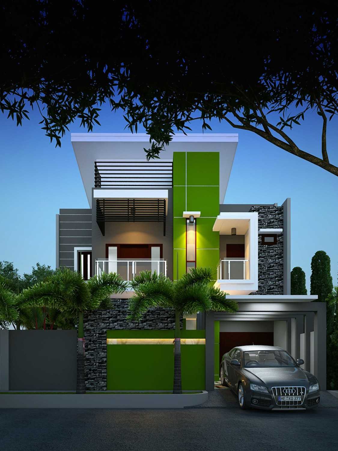 A2M Architect Indo Er House Kota Makassar, Sulawesi Selatan, Indonesia Kota Makassar, Sulawesi Selatan, Indonesia Front View Rendering  43497