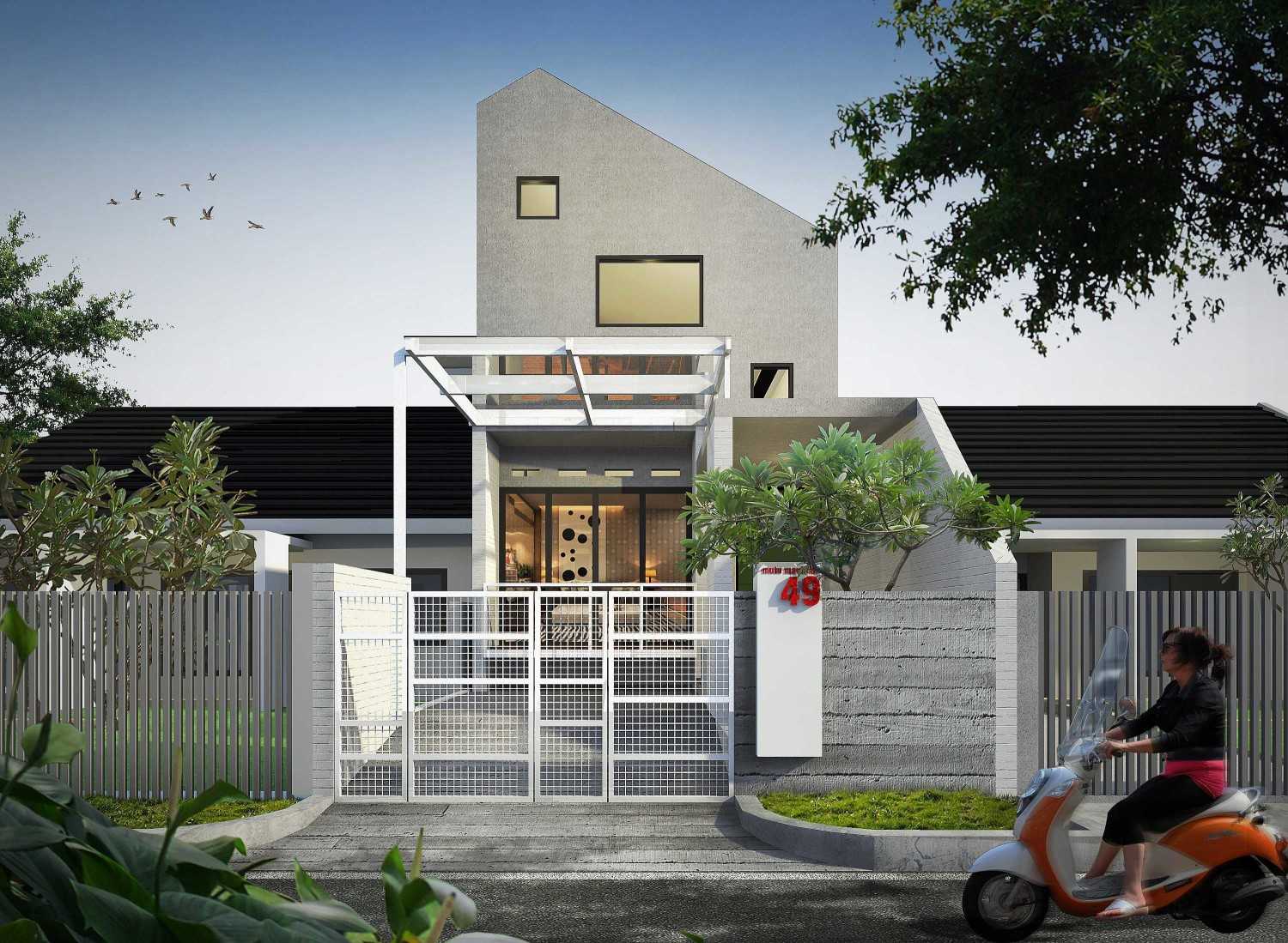 Gubah Ruang C2 House Bandung, Kota Bandung, Jawa Barat, Indonesia Bandung, Kota Bandung, Jawa Barat, Indonesia Front View Rendering Tropical 50898