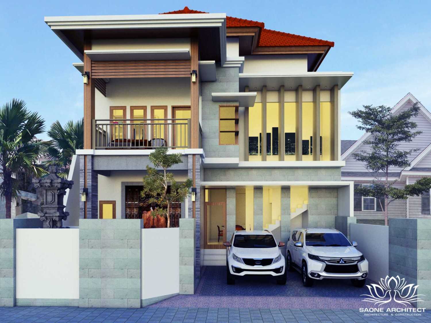 Saone Architect Rumah Tinggal Kota Denpasar, Bali, Indonesia Kota Denpasar, Bali, Indonesia Front View Rendering Modern 49722