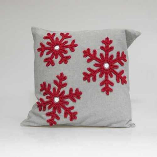 Foto produk Textiles And Rugs Cushion Cover Snowflake Gray Red di Arsitag