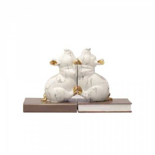 Foto produk  Book End Poly Pig White Brown di Arsitag