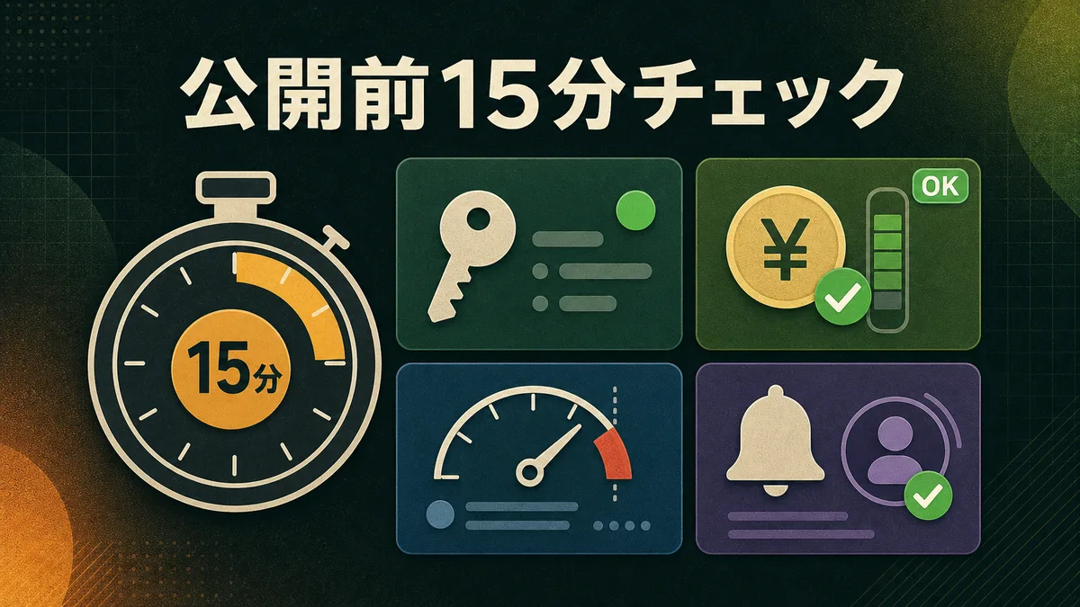 公開前に15分で実施するAPIキーと予算上限のチェック手順