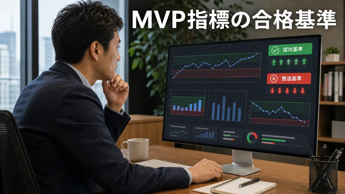 検証結果の数値データを確認し機能の継続や削ぎ落としを判断する画面