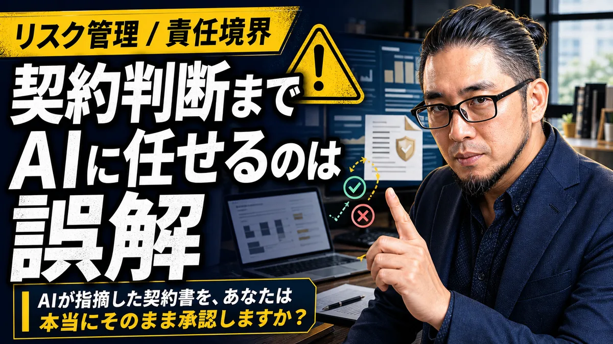 オフィスの会議室で、AIがハイライトした契約書をパソコン画面で確認する様子