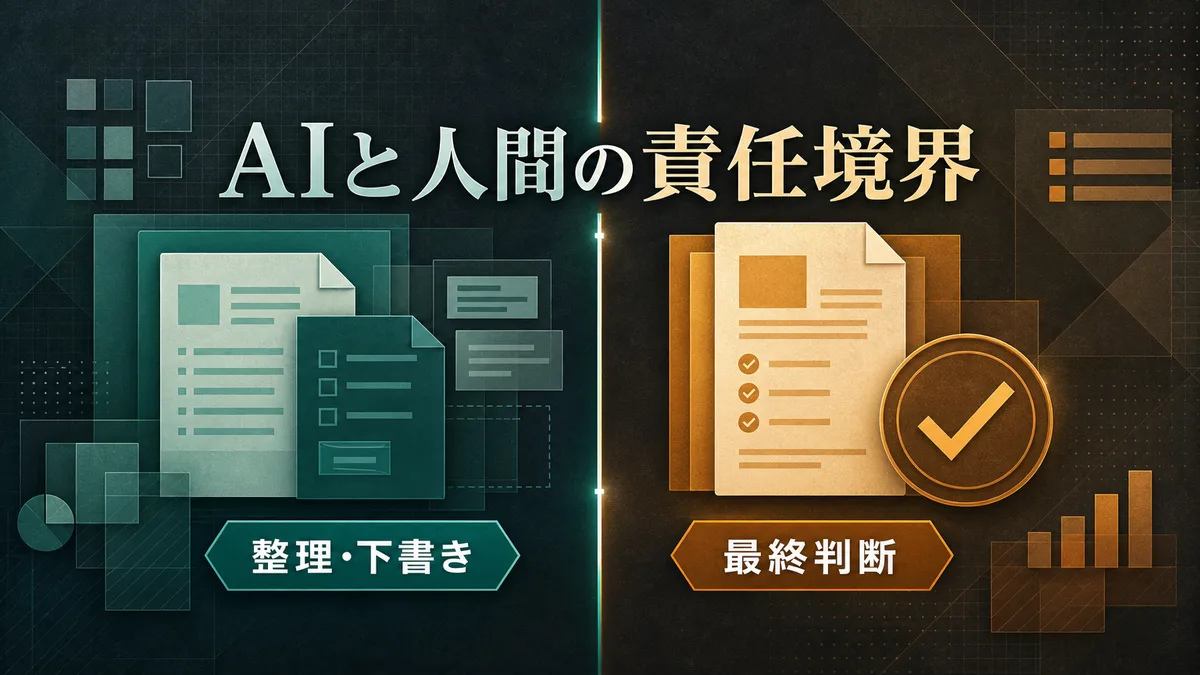 AIの補助作業領域と人間の最終判断領域を明確に分ける責任境界マップ
