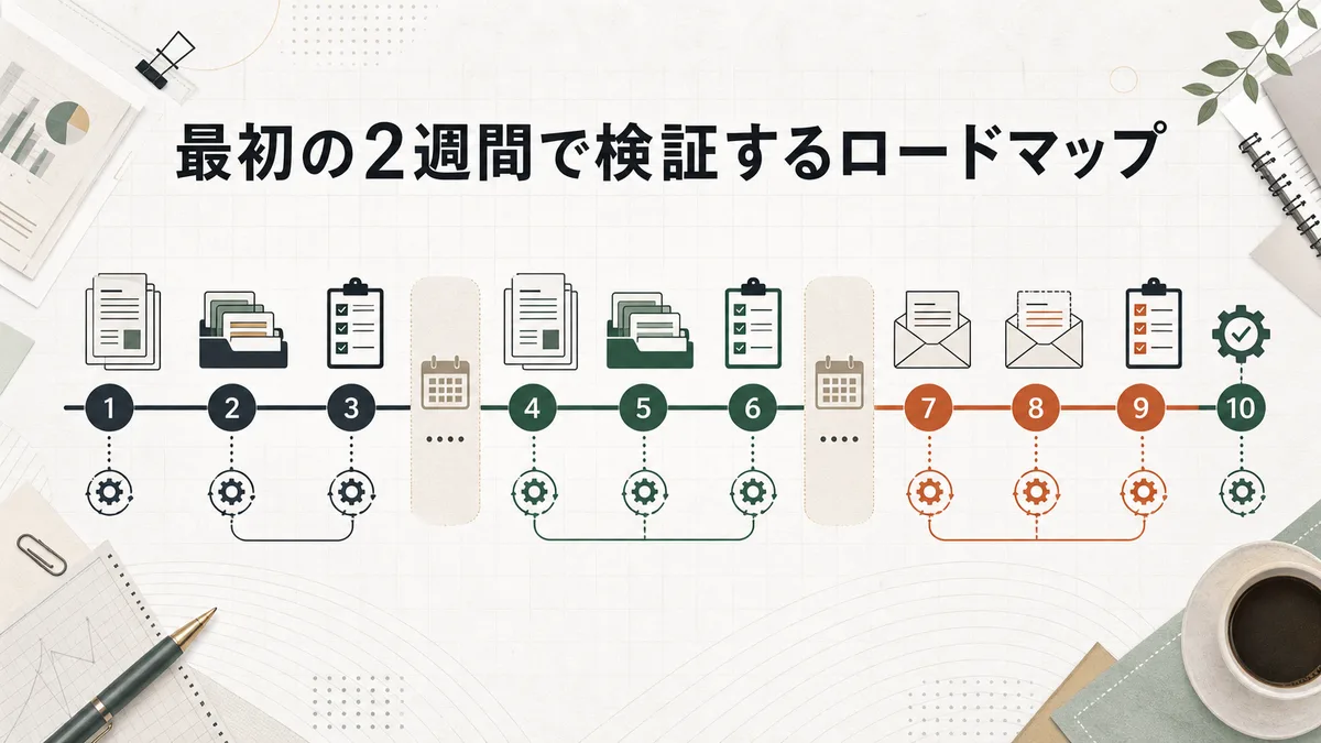 最初の2週間で日報整理とメール下書きの自動化を検証するロードマップ