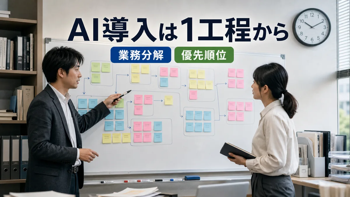 ホワイトボードを使いながら出版プロセスの課題と優先順位を整理する担当者たち