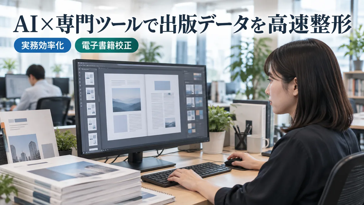 採用資料をもとに電子書籍データを短時間で作成・確認する現場担当者
