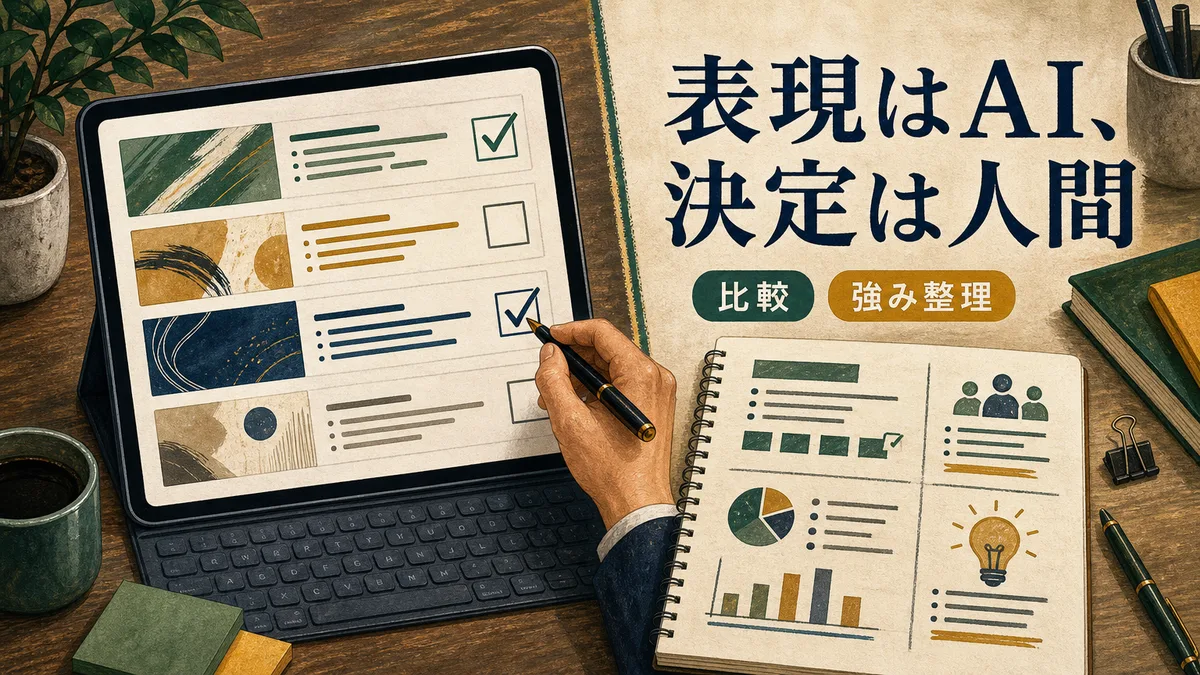 AIが作成した下書きを人間がレビューし強み整理の最終判断を行う様子