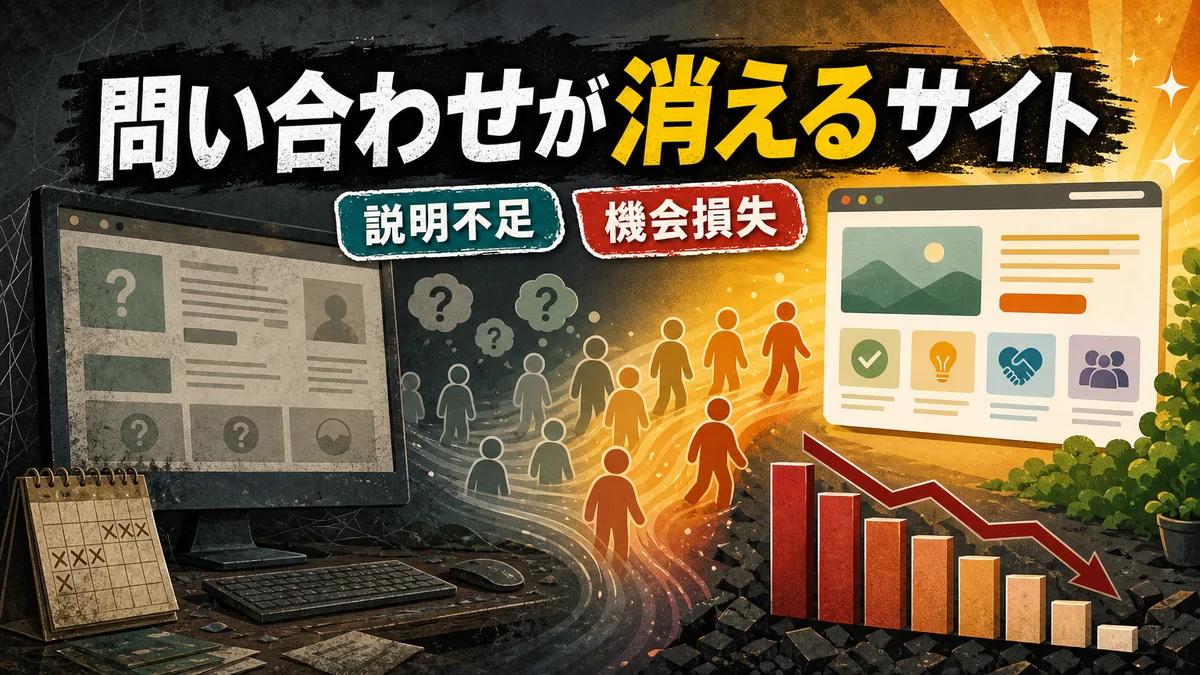 サービス説明が曖昧なため見込み客が競合他社のホームページへ流出している様子