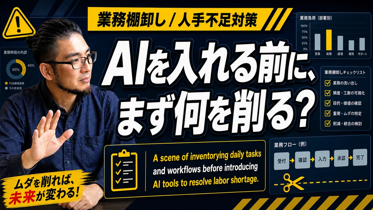 人材不足人手不足対策 expoでツールを探す前に。無駄な業務を削らないAI導入は現場を混乱させます