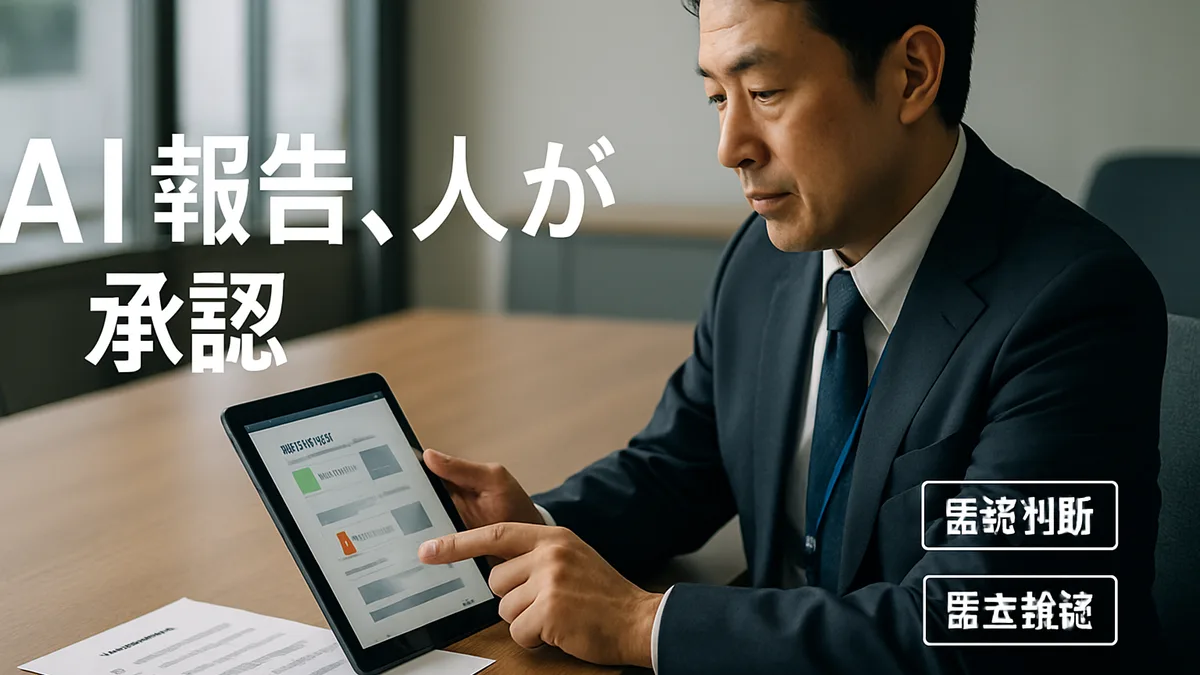 AIが抽出したログ報告書を確認しアクセス権限の最終判断を行う責任者