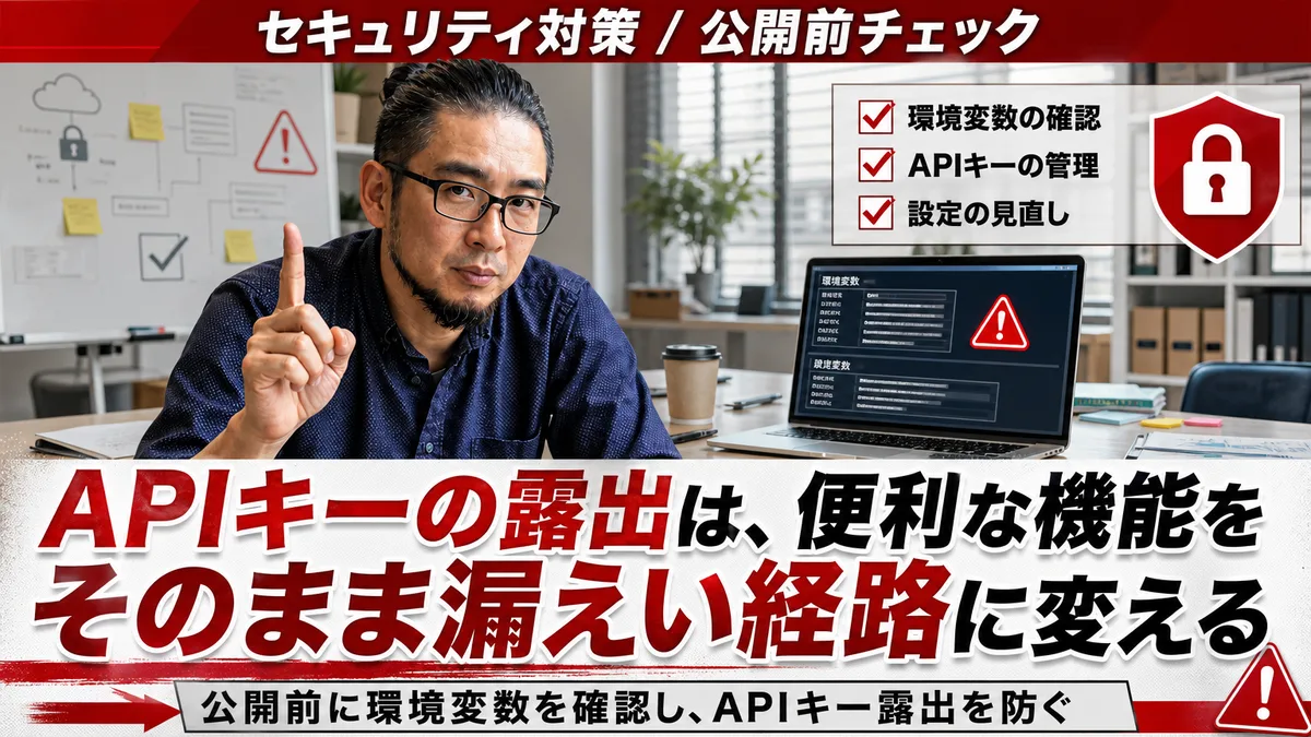「動くから安全」の誤解が招く漏えい。ai 活用によるアプリ開発でAPIキーを露出させる致命的リスク