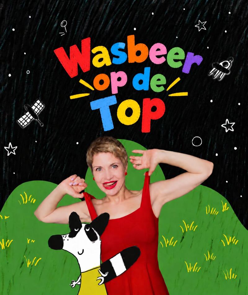 Wasbeer op grote hoogte