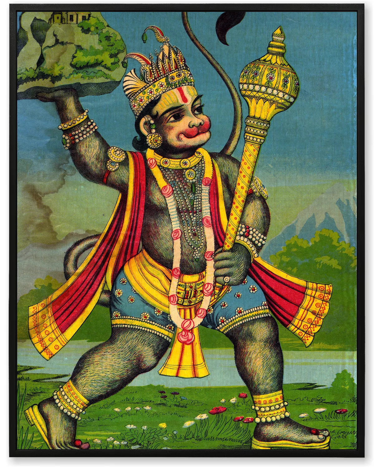 Hanuman with Mountain – Epic Courage Art