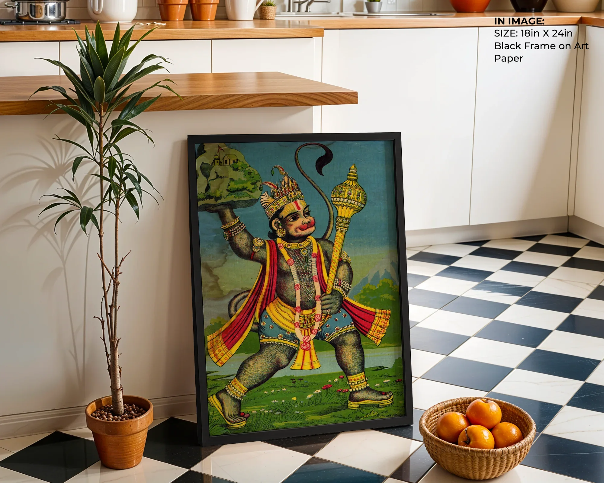 Hanuman with Mountain – Epic Courage Art - Gallery Image 1