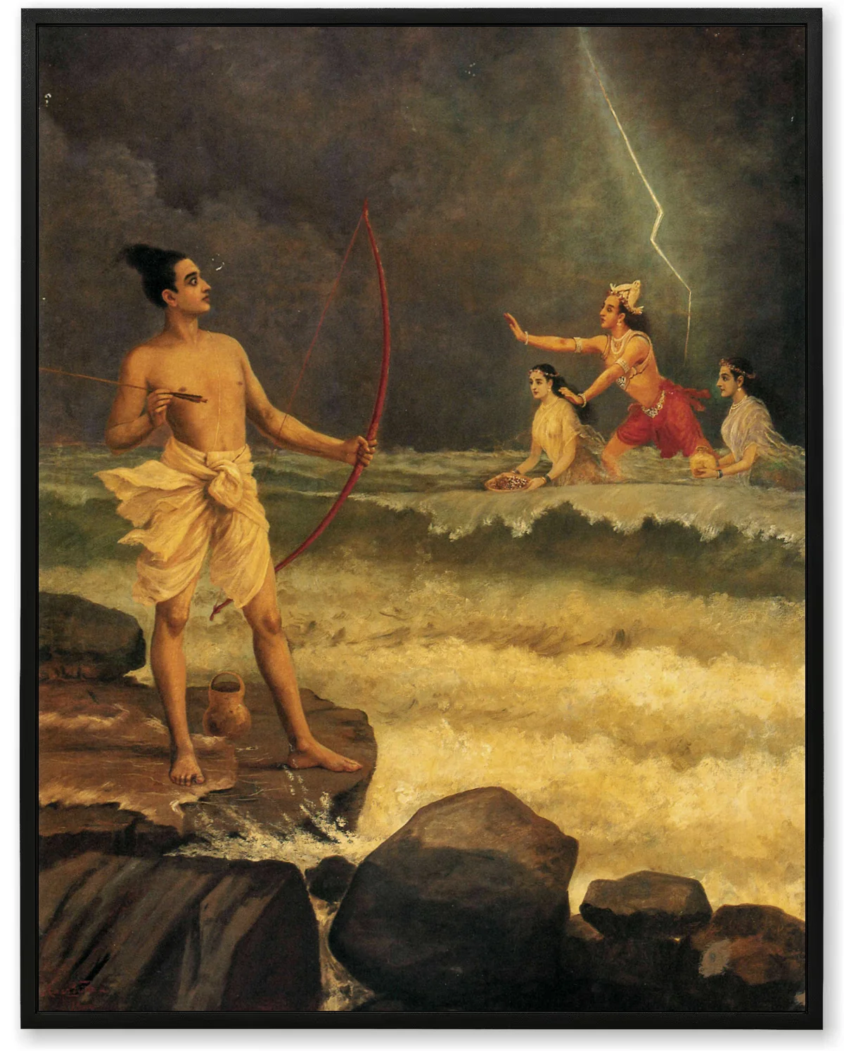 Rama & Sea God – Epic Ramayana Art