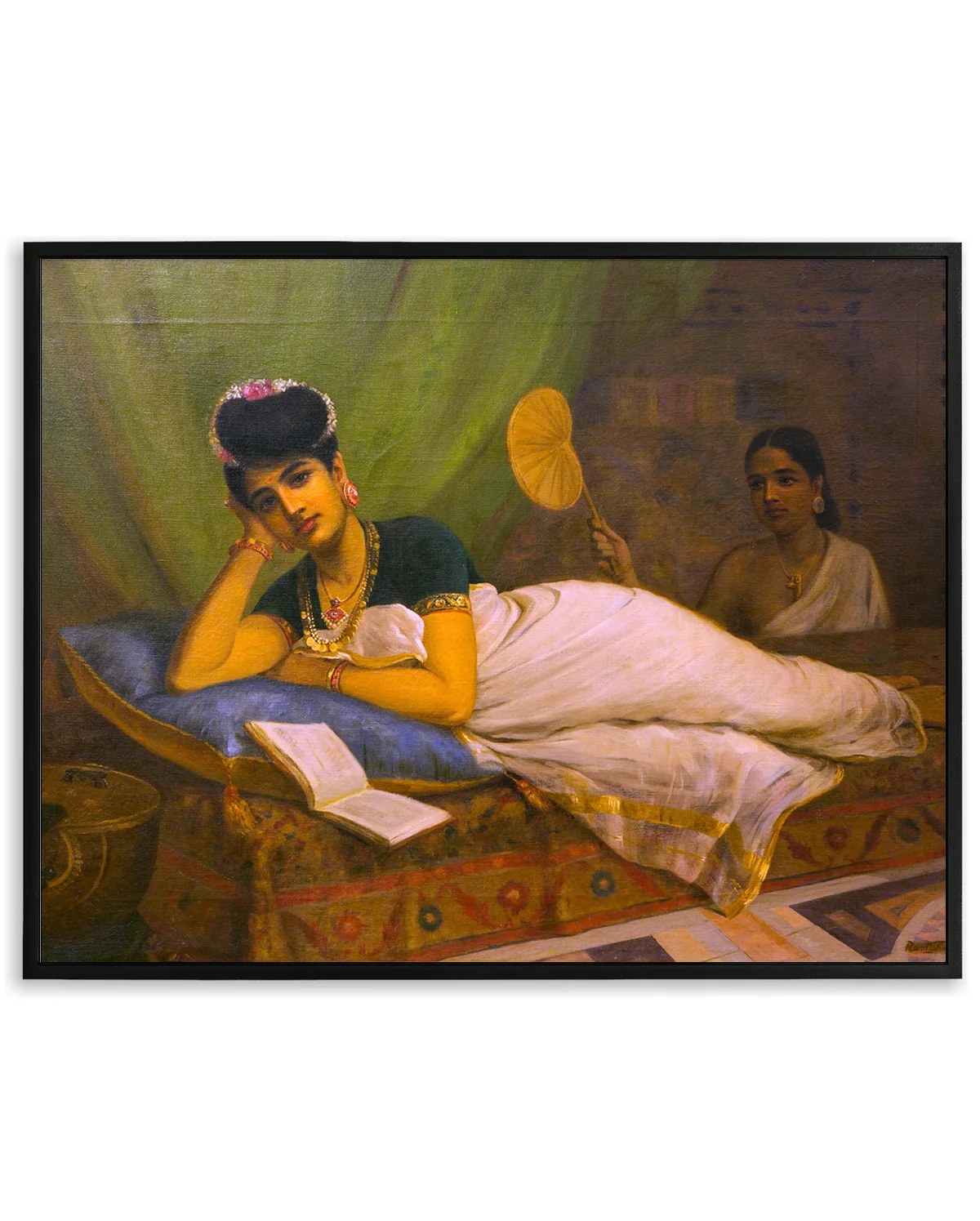 Reclining Woman – Ravi Varma Classic Art