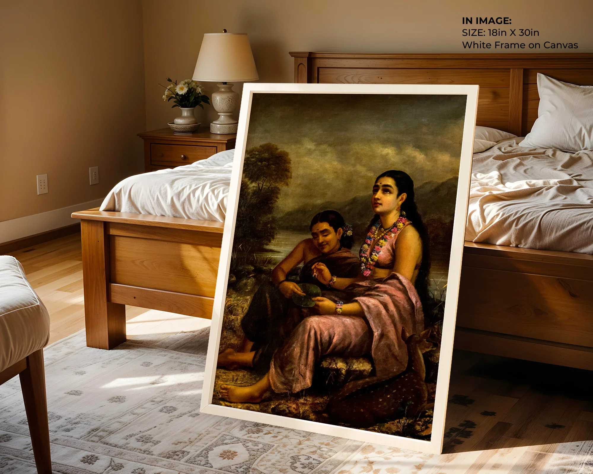Sakuntala Letter Writing – Poetic Indian Art - Gallery Image 1