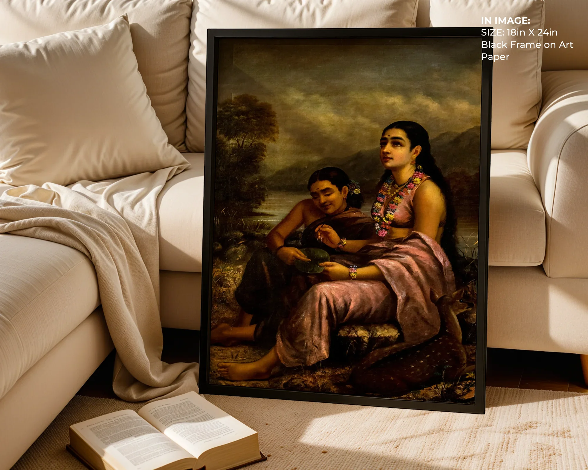 Sakuntala Letter Writing – Poetic Indian Art - Gallery Image 2
