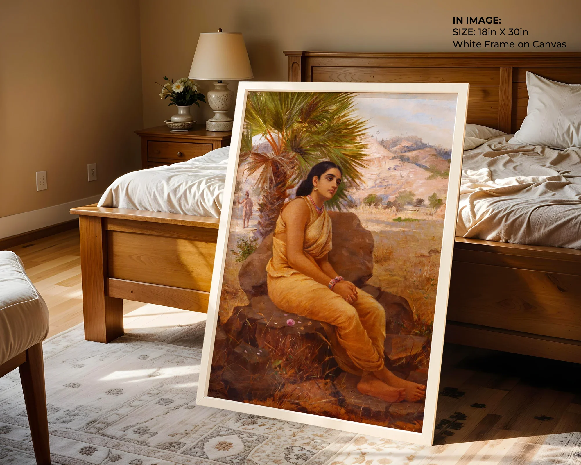 Shakuntala Lost in Thoughts – Poetic Indian Art - Gallery Image 1