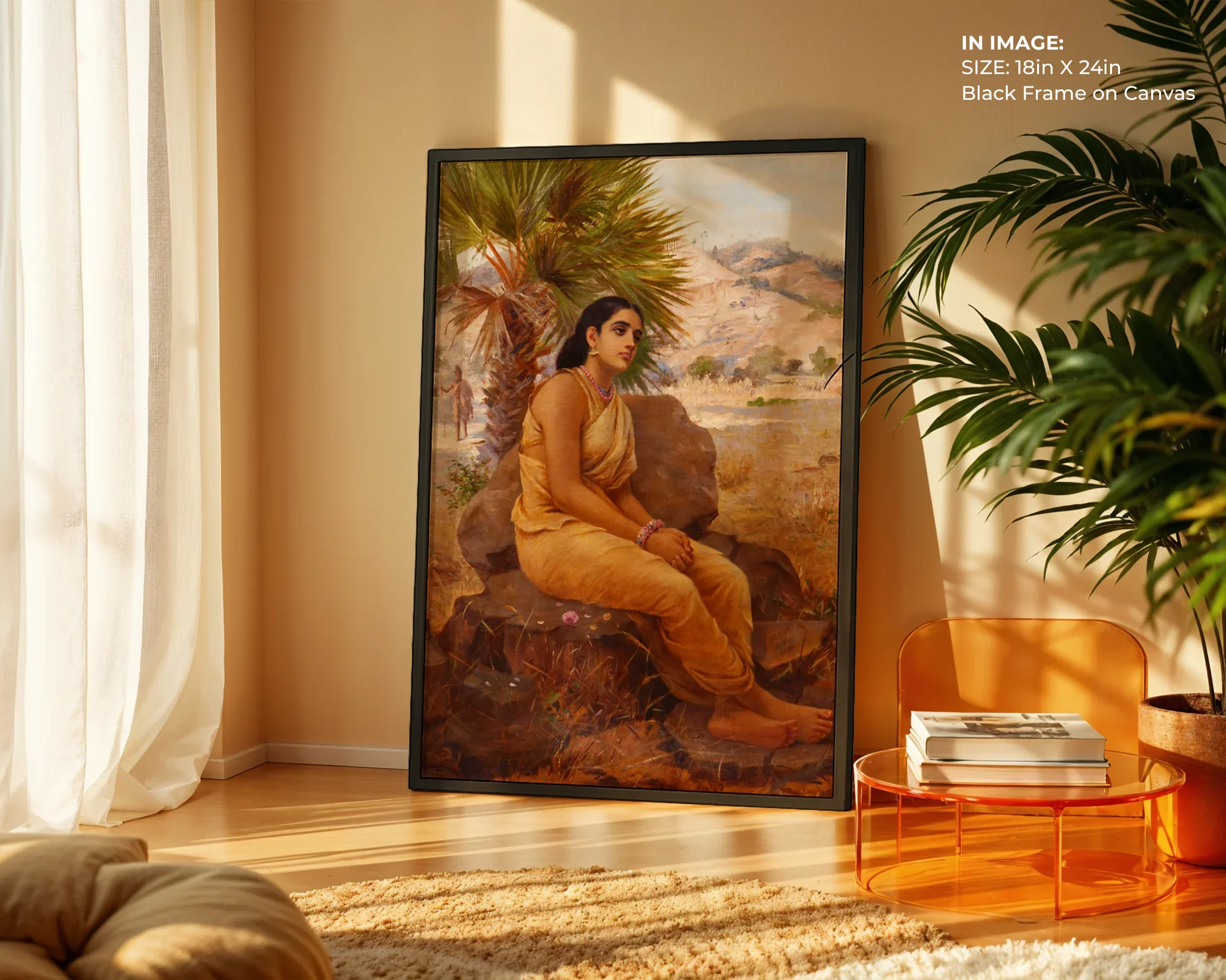 Shakuntala Lost in Thoughts – Poetic Indian Art - Gallery Image 2
