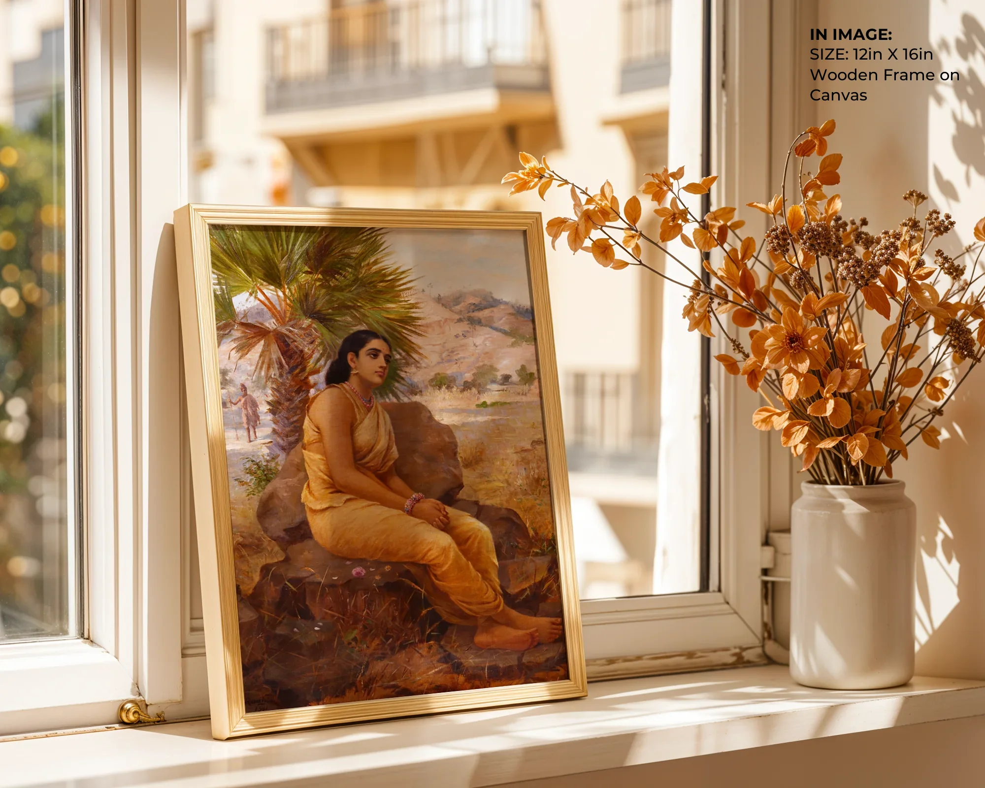 Shakuntala Lost in Thoughts – Poetic Indian Art - Gallery Image 6