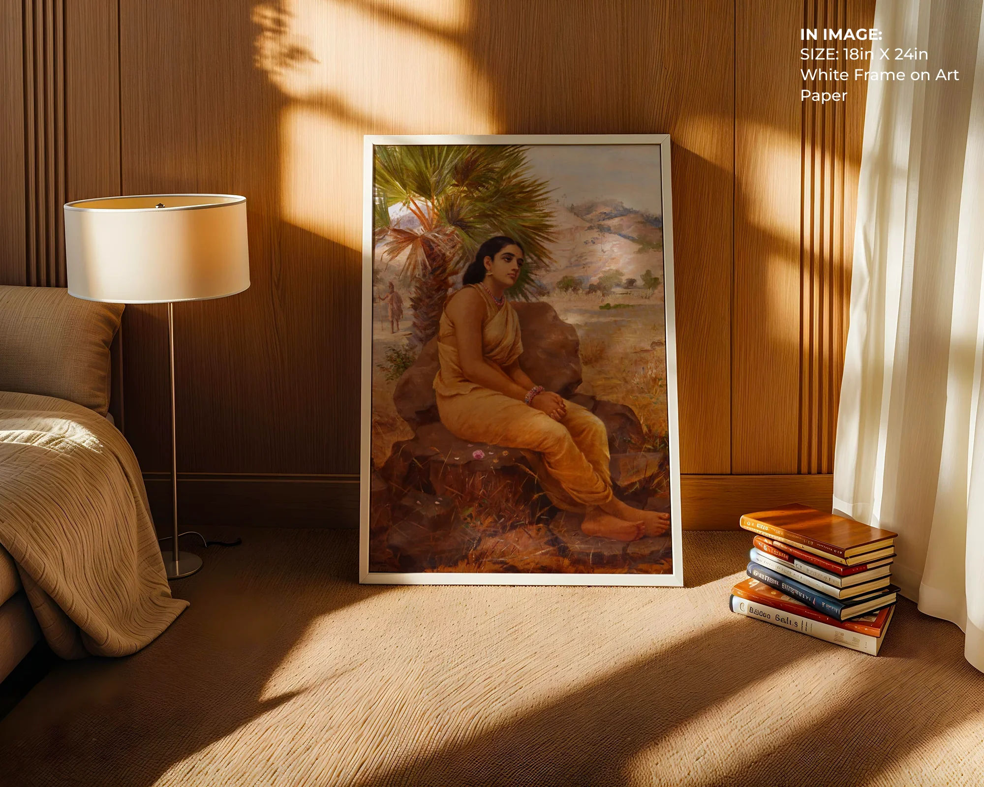 Shakuntala Lost in Thoughts – Poetic Indian Art - Gallery Image 7