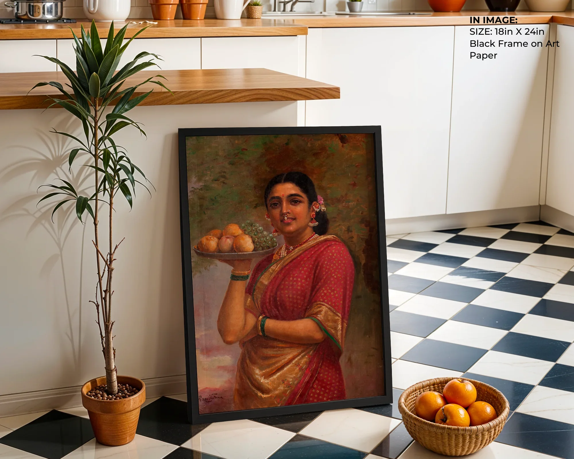 The Maharashtrian Lady – Graceful Indian Portrait - Gallery Image 1