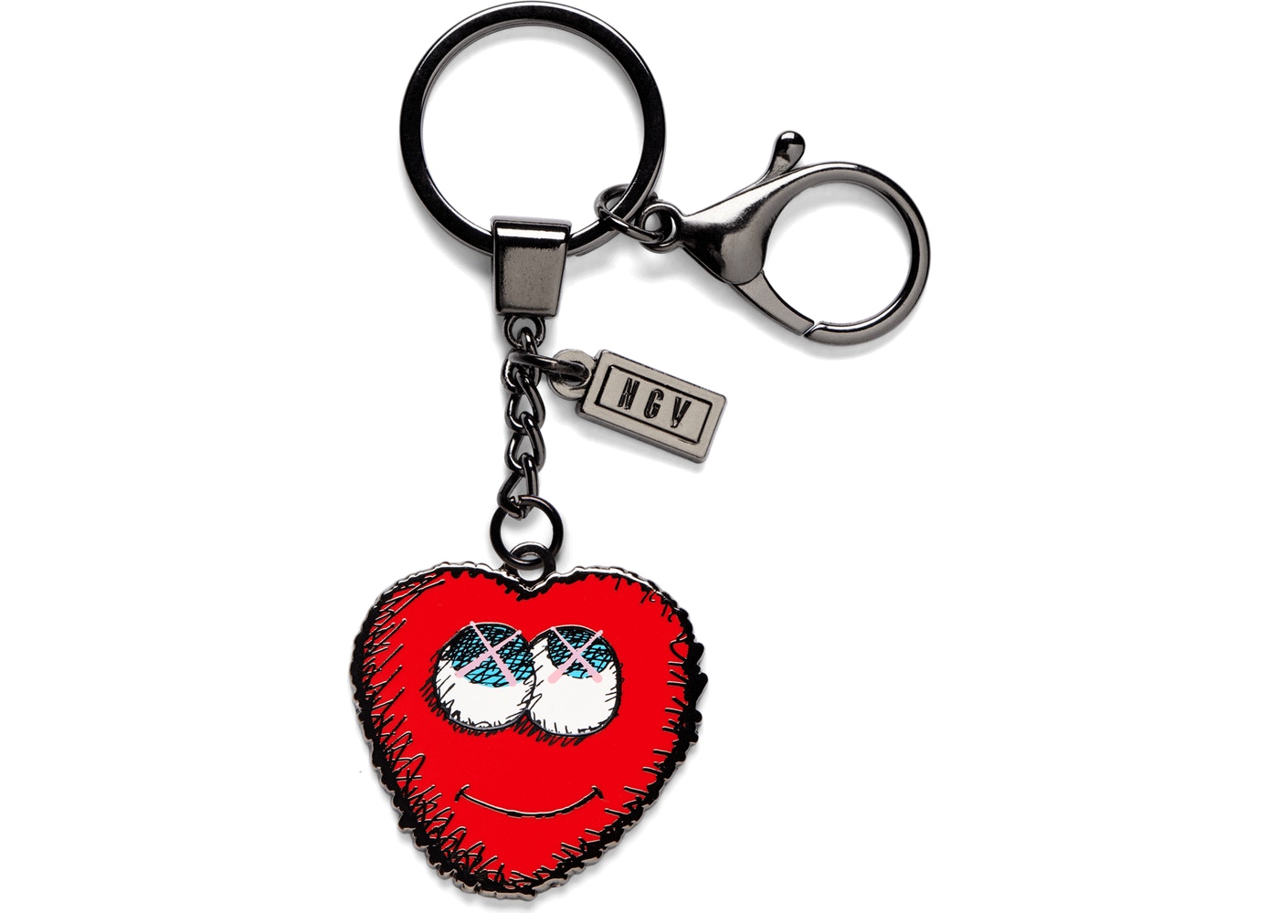 KAWS Heart Keyring Red