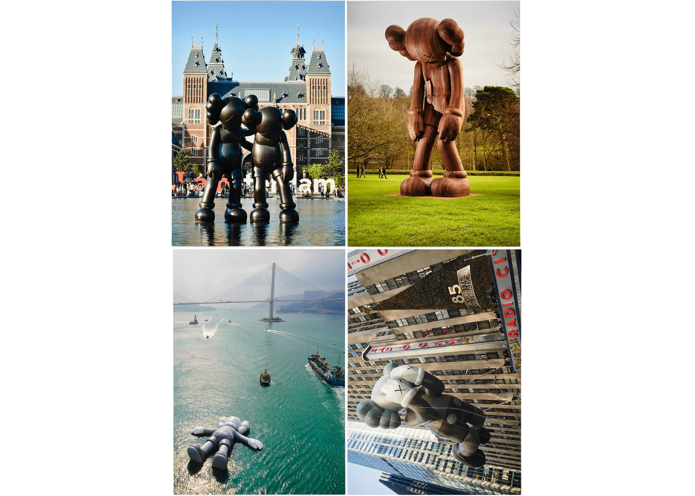 KAWS Monumental Sculptures Postcard (Set of 4) Multi
