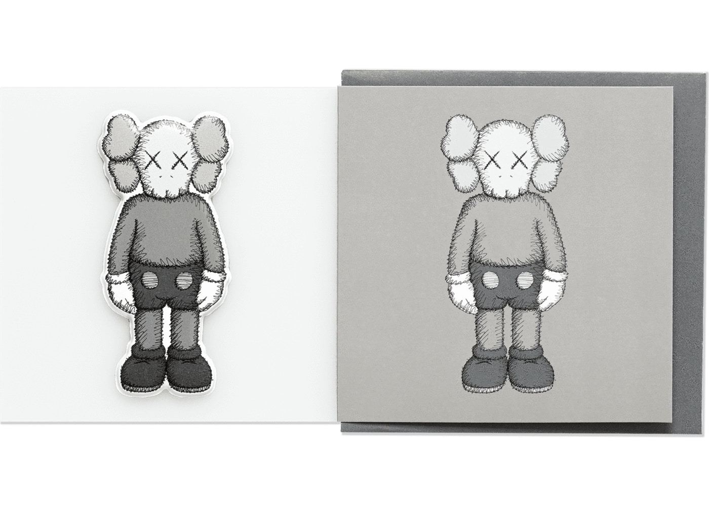 KAWS Companion Greeting Card (With Puffy Sticker) Grey