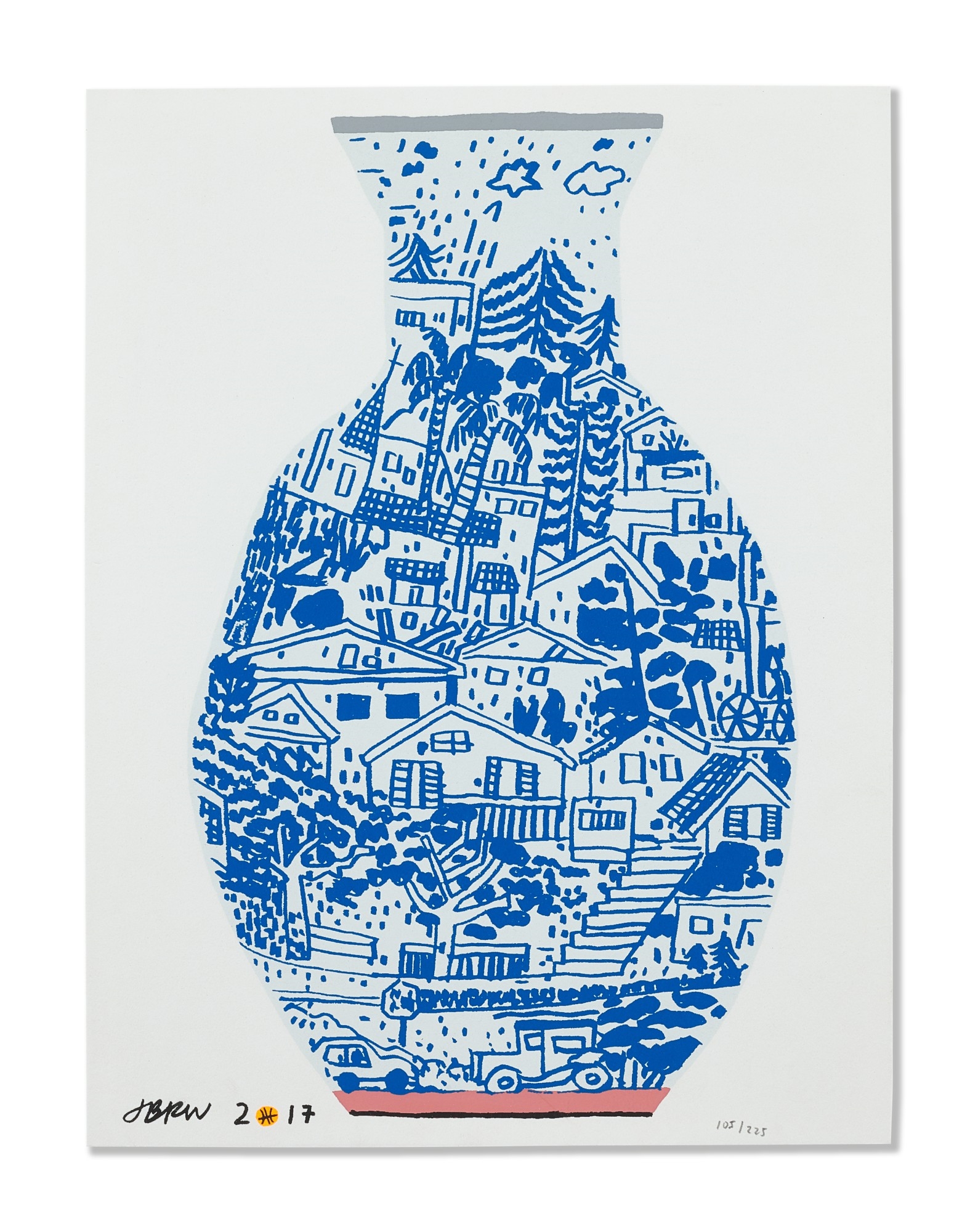 Blue Frimkess Landscape Pot