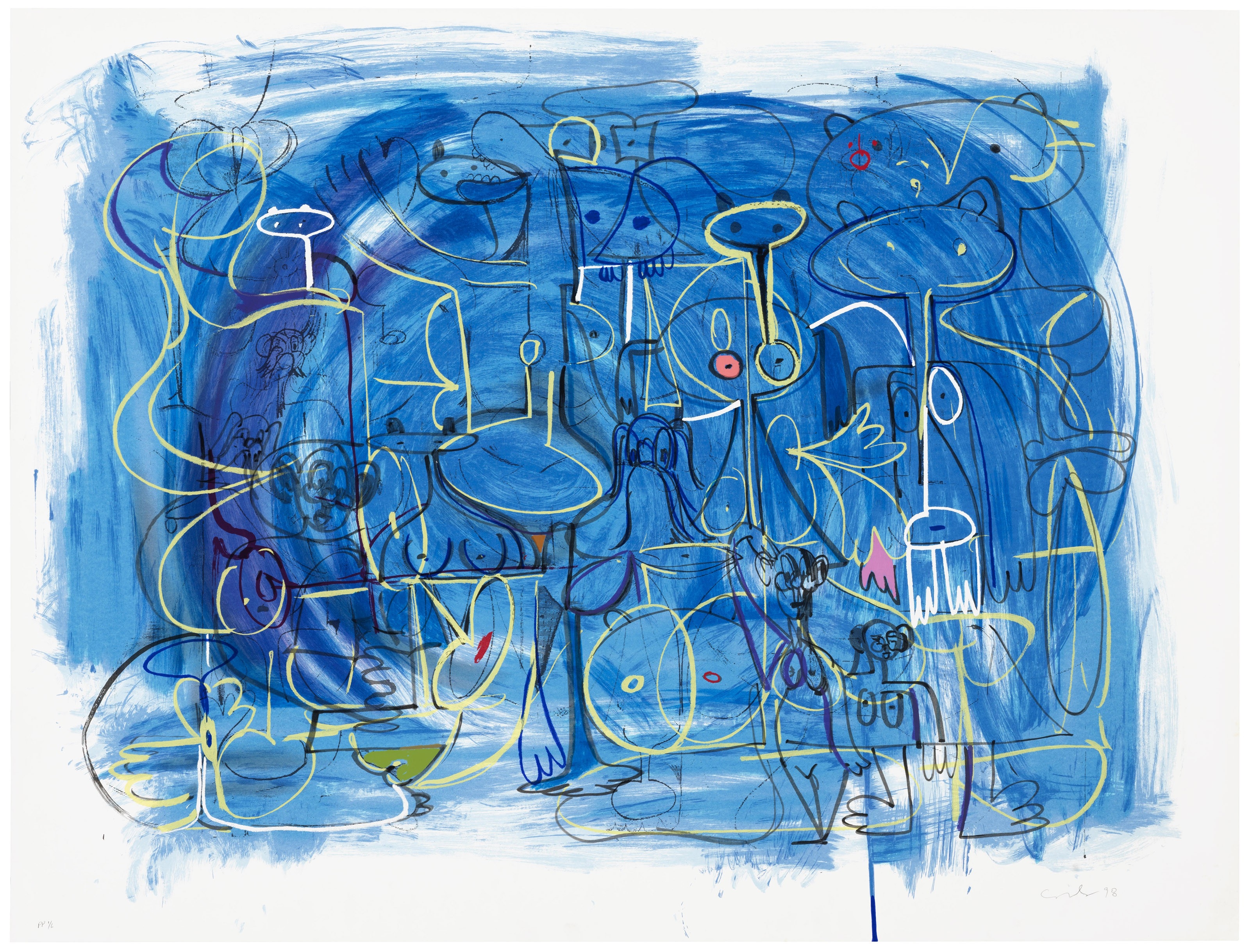 Abstract Composition in Blue