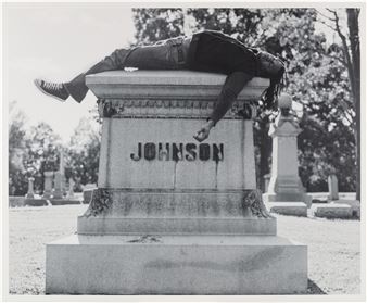 Self Portrait laying on Jack Johnson’s Grave, 2006