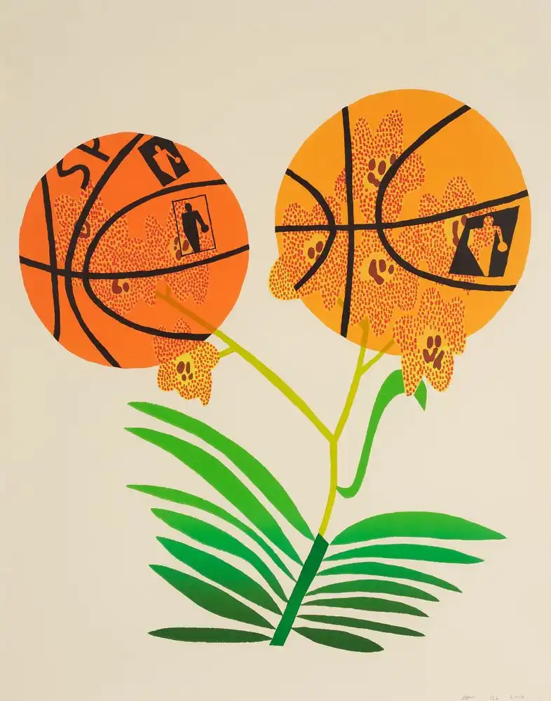 “Double Basketball Orchid 3” State I