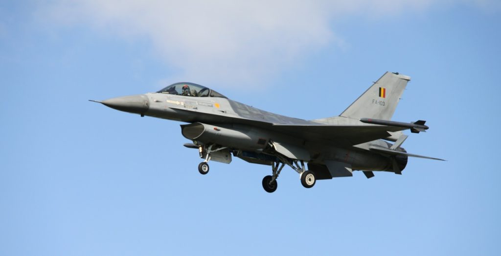 Belgian fighter jet crashes in France, one stuck on high-tension wire