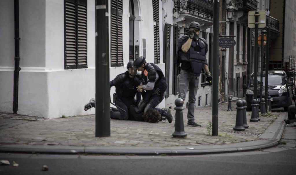 Brussels police claim officer&#8217;s knee was not on neck during controversial arrest