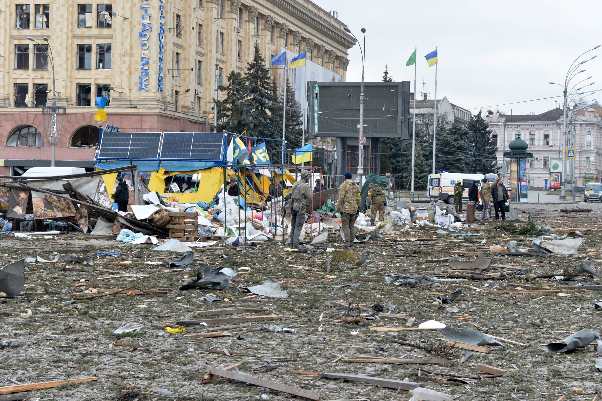 Разбомбленные города Украины