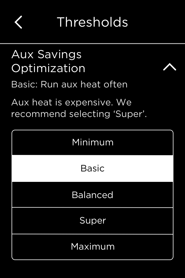 Threshold Settings For Ecobee Thermostats