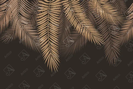 Articoo - 3D Picture Wallpaper Brown Background and Golden Palm - Articoo_641737