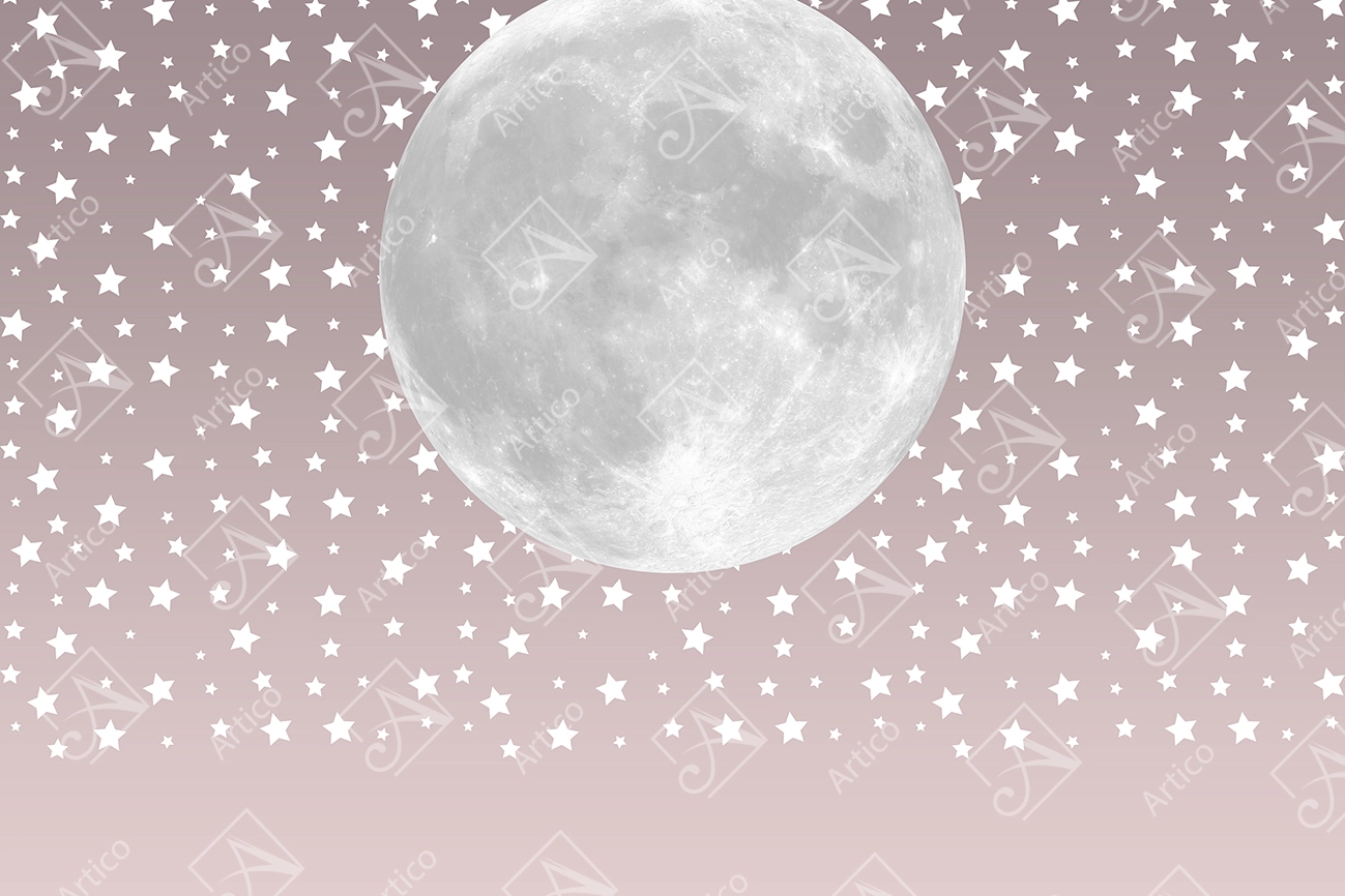 Artico-0023 Articoo - Purple Night Sky Wallpaper of the Moon With Stars - Articoo_112861