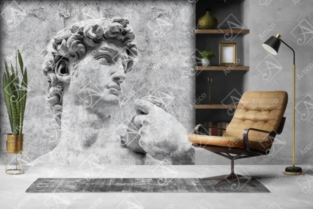 Articoo - Wallpaper Design David Michelangelo Renaissance Gray Color For Living Rooms - Articoo_366793