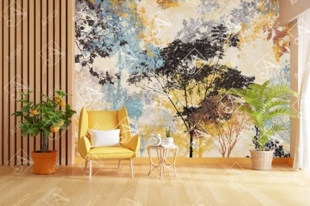 Articoo - Wallpaper Design Colorful With an Abstract Tree For Living Rooms - Articoo_916897
